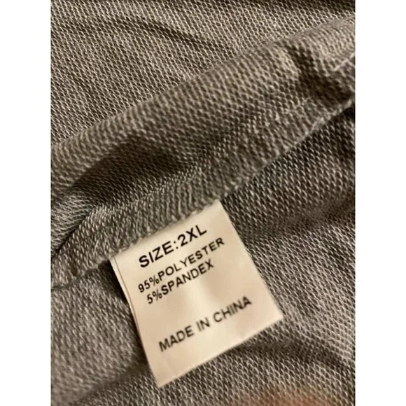 Gray Double Hooded Sweatshirt with Camo Elbow Patch and Inner Hooded 2XL - Picture 11 of 11